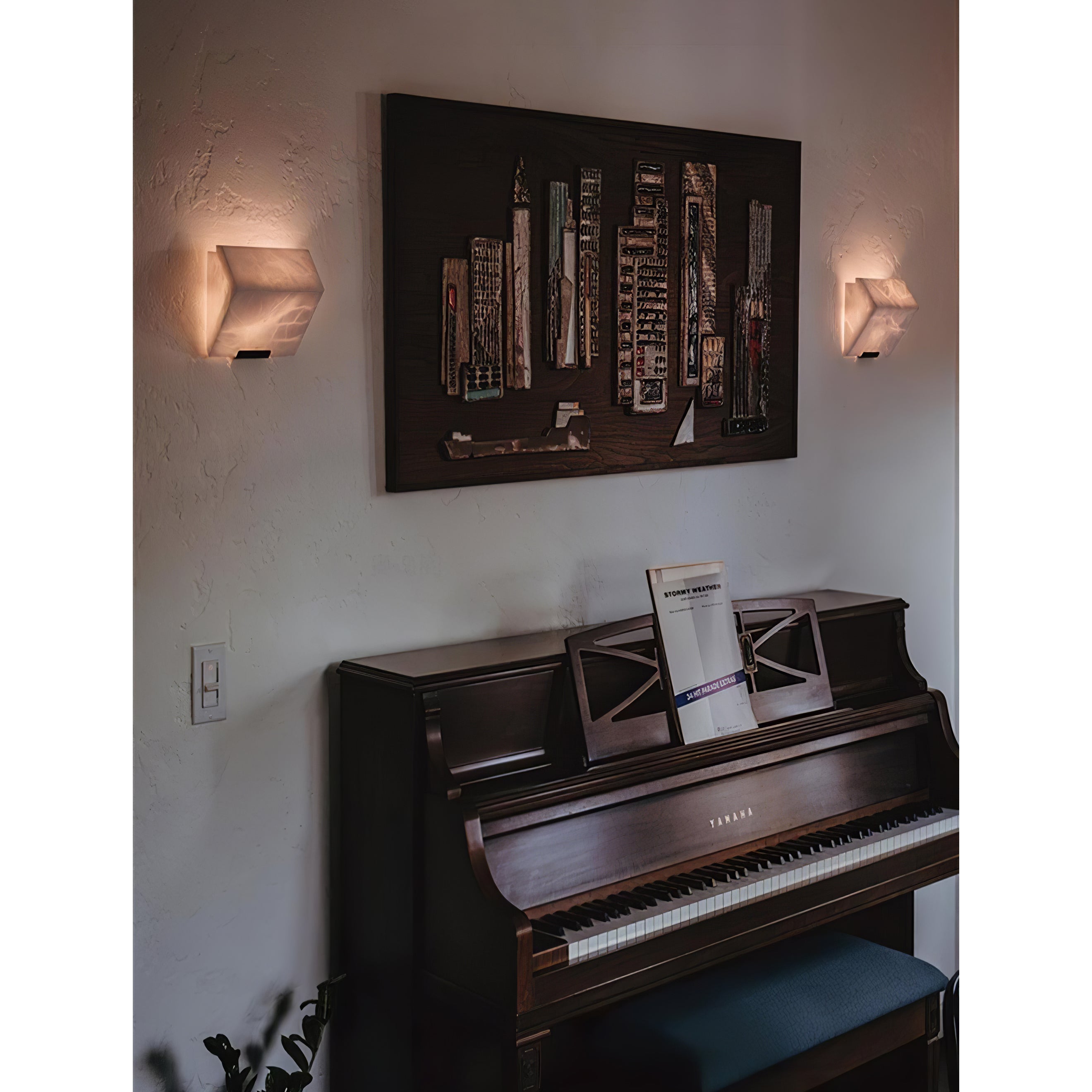 Qvistuvyn Staircase Metal Alabaster Wall Lamp - Lamp Copper