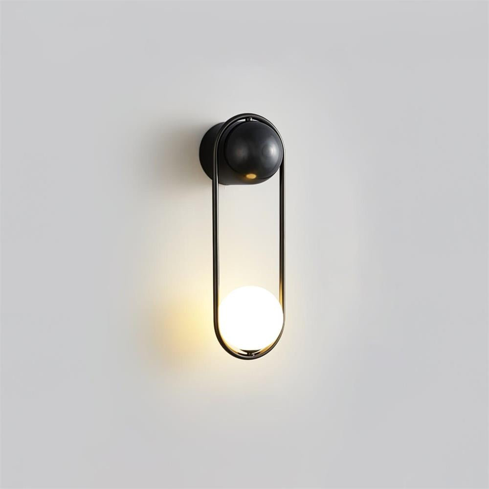 Wall Lamp with Brass Loop Frame and Glass Globe for Art - Letslighting
