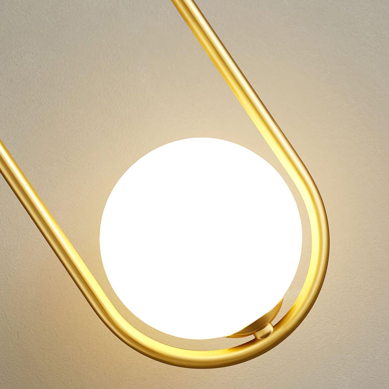 Wall Lamp with Brass Loop Frame and Glass Globe for Art - Letslighting