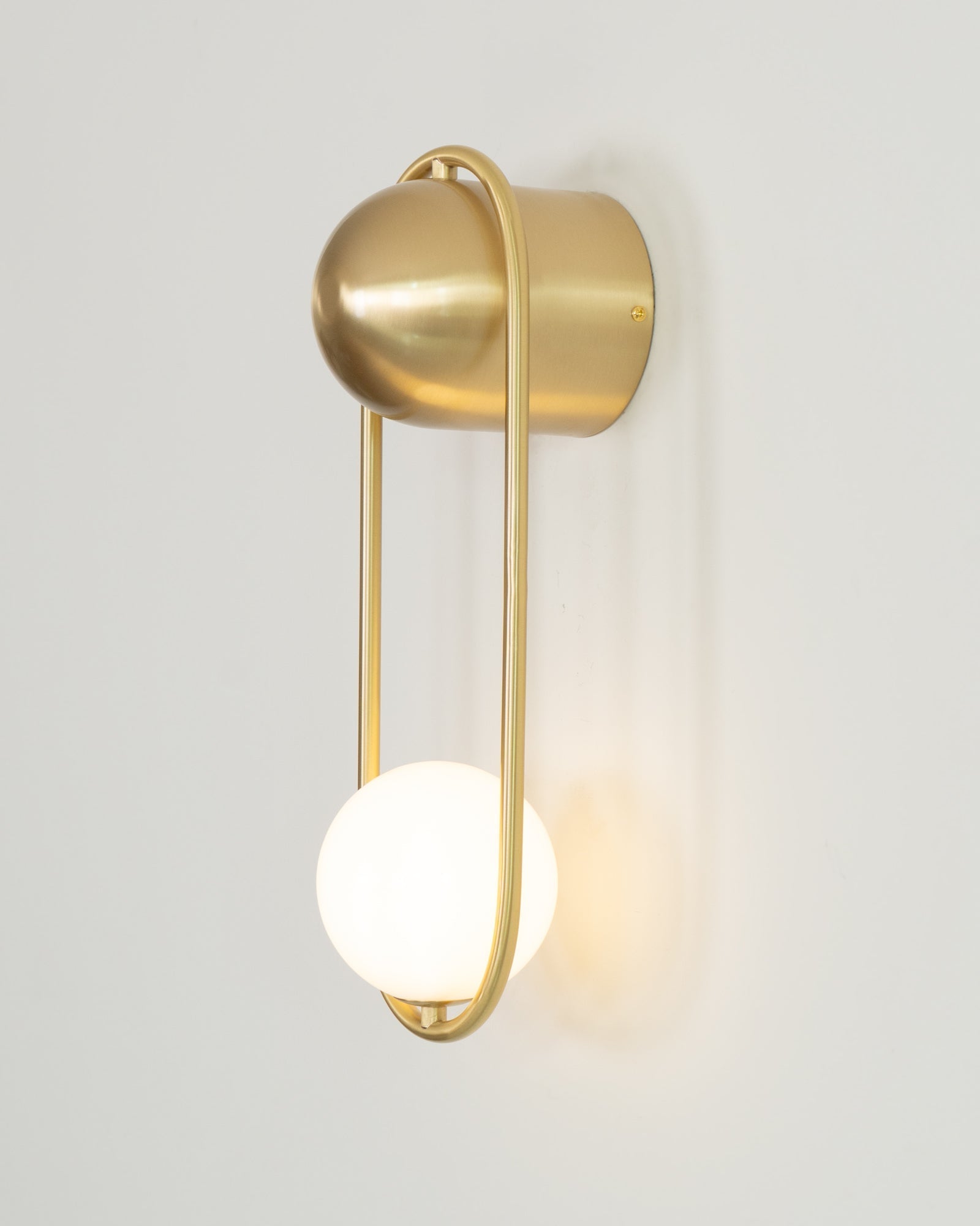 Wall Lamp with Brass Loop Frame and Glass Globe for Art - Letslighting