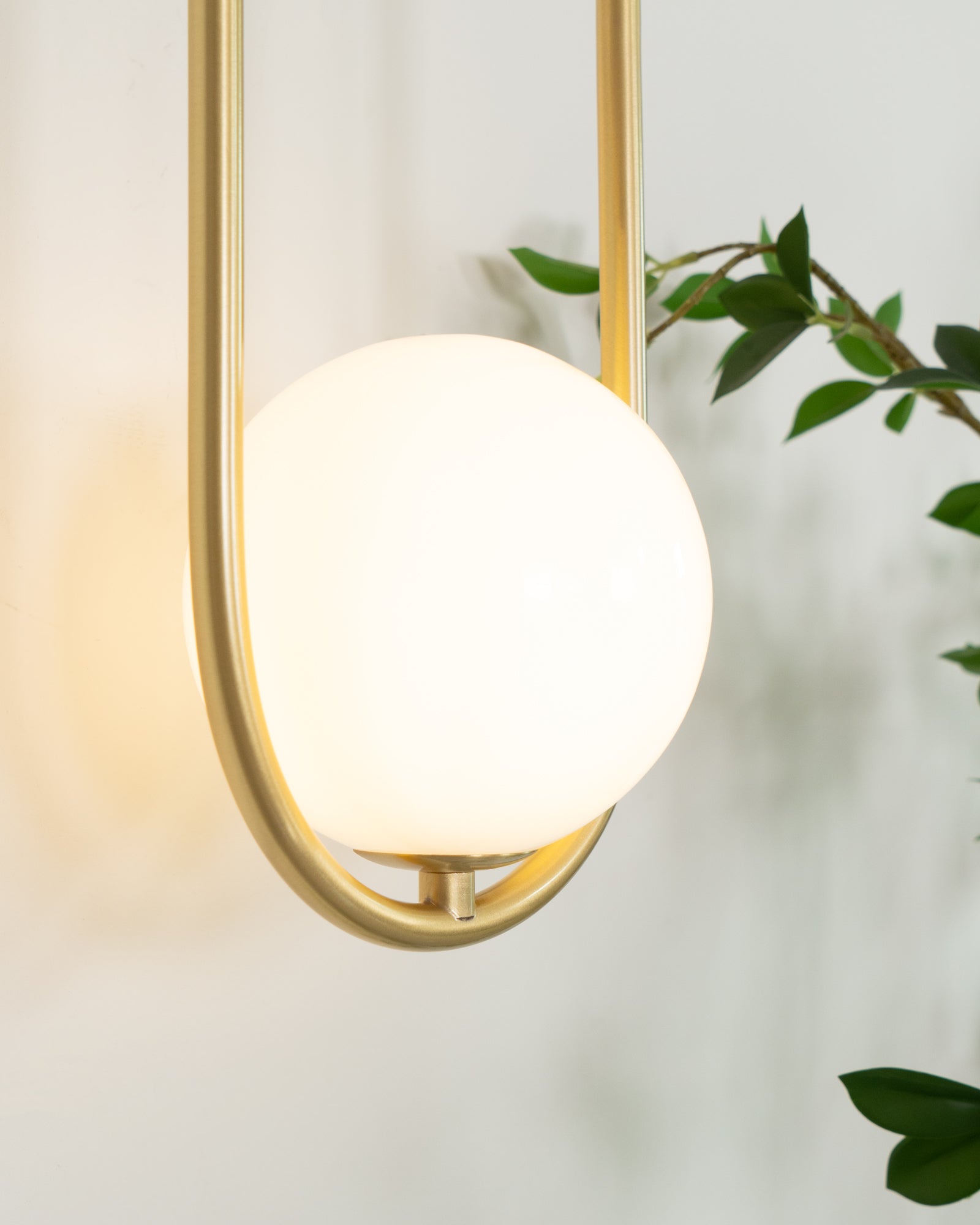 Wall Lamp with Brass Loop Frame and Glass Globe for Art - Letslighting