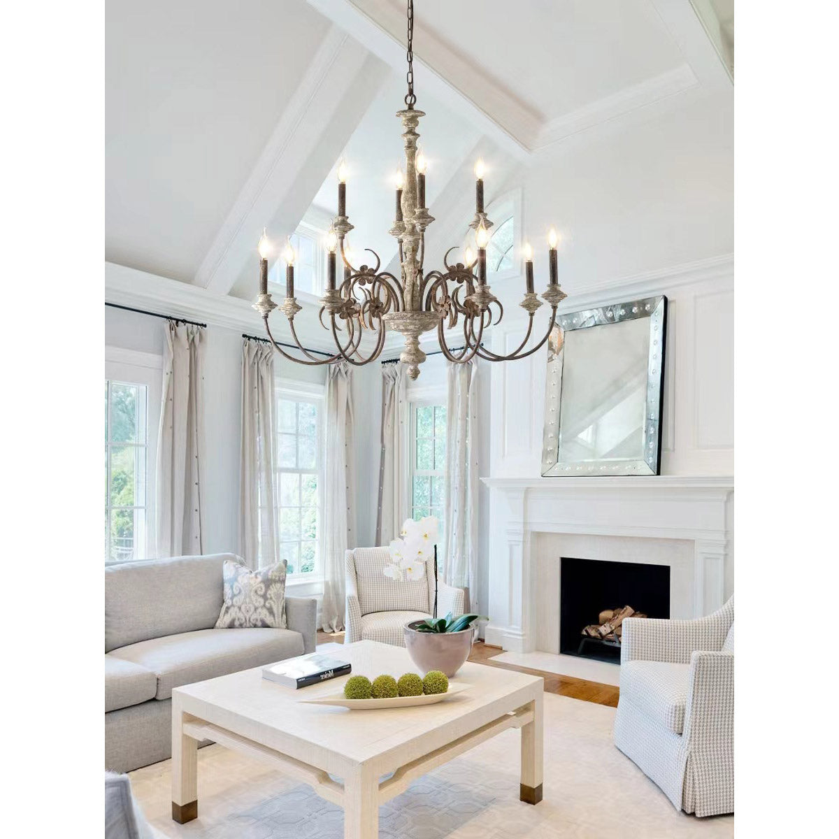 Waegnuvyn Traditional Candle Metal Chandelier - Lamp Copper