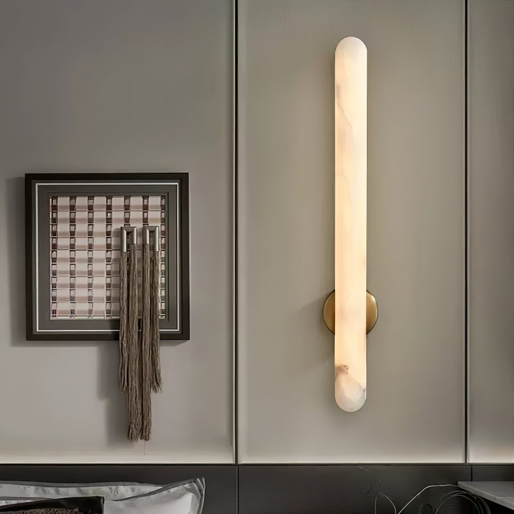 Elvenira Cylindrical Alabaster Wall Light - Letslighting