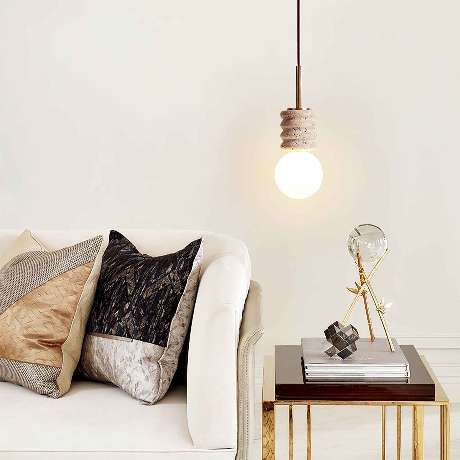 Alvia Travertine Pendant Lamp - Vakkerlight