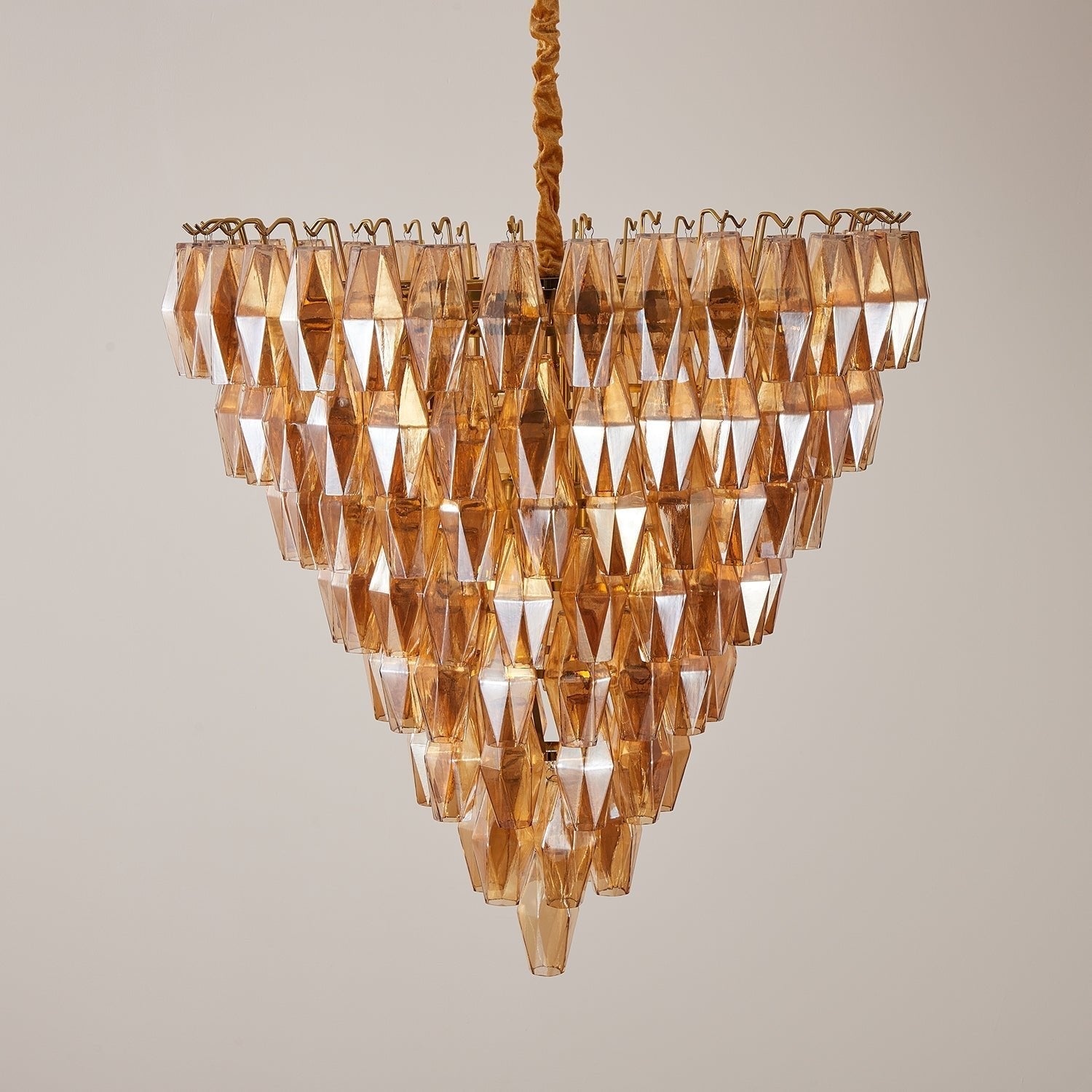 Aurora Chandelier Amber Empire Prism - Letslighting