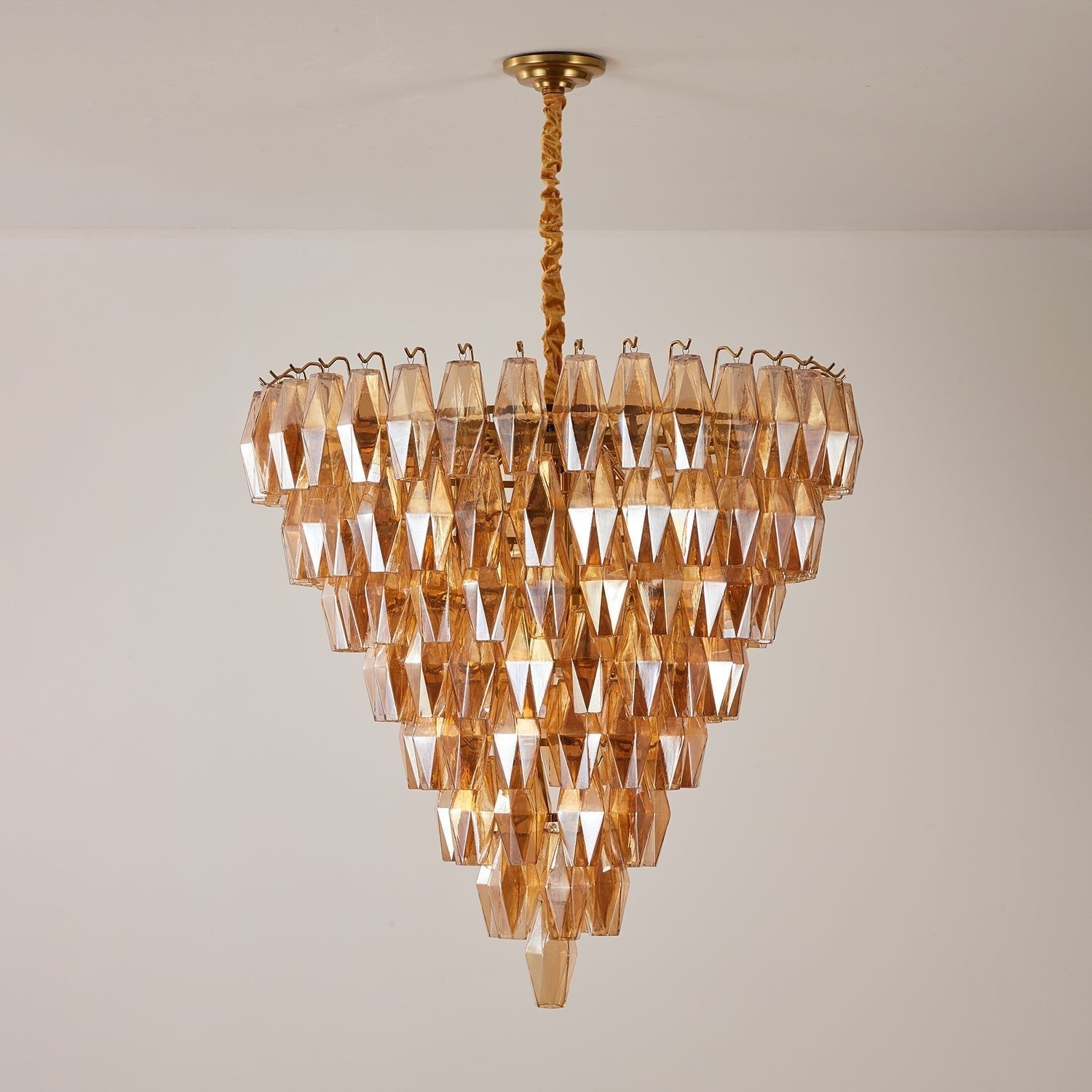 Aurora Chandelier Amber Empire Prism - Letslighting