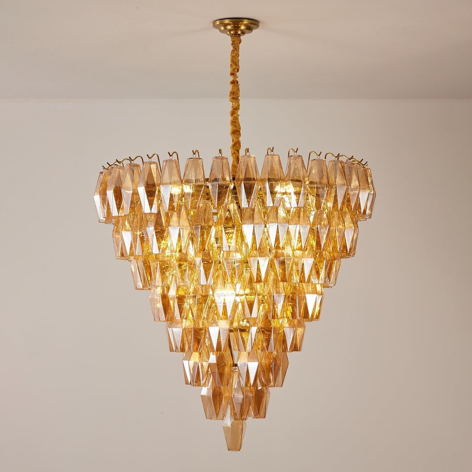 Aurora Chandelier Amber Empire Prism - Letslighting