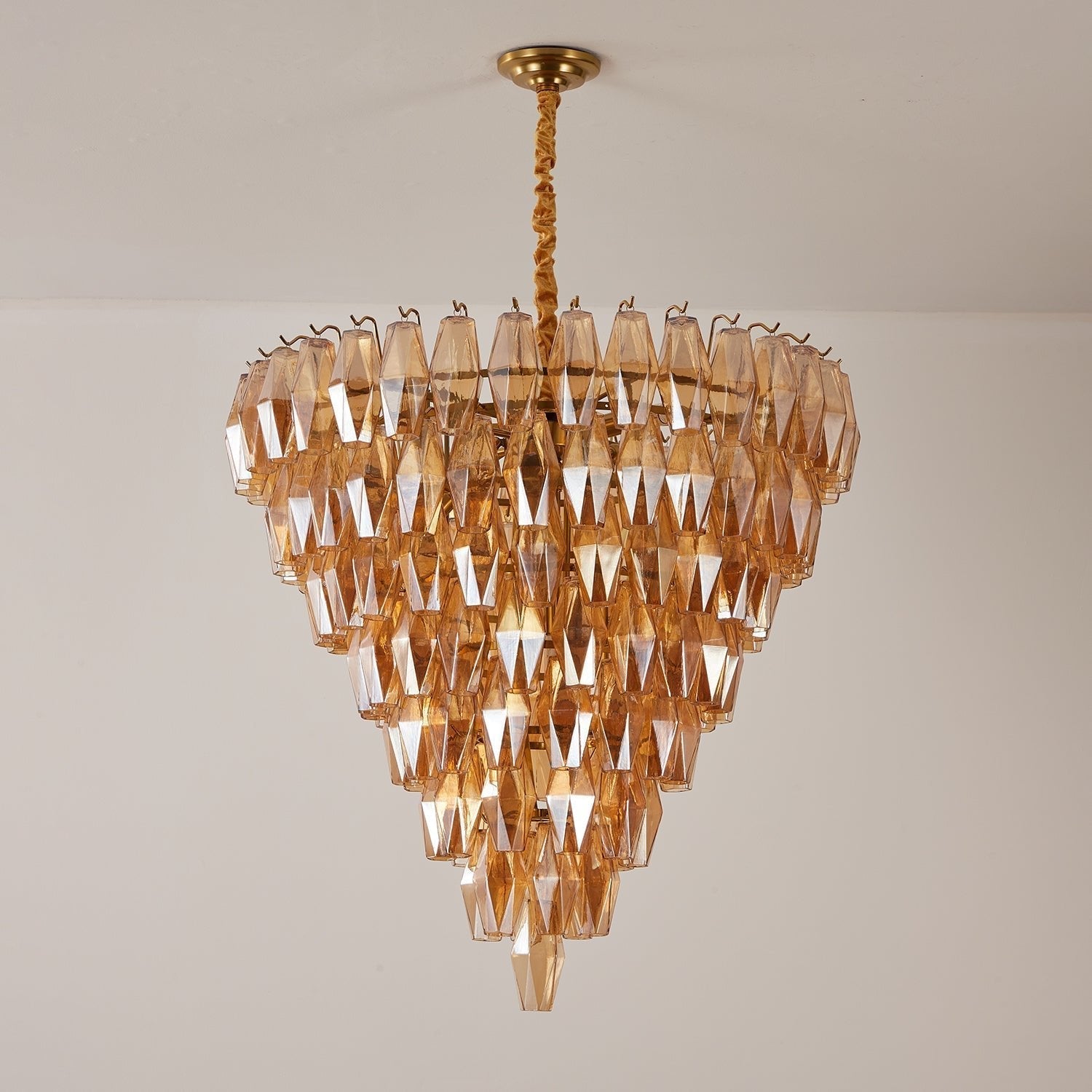 Aurora Chandelier Amber Empire Prism - Letslighting