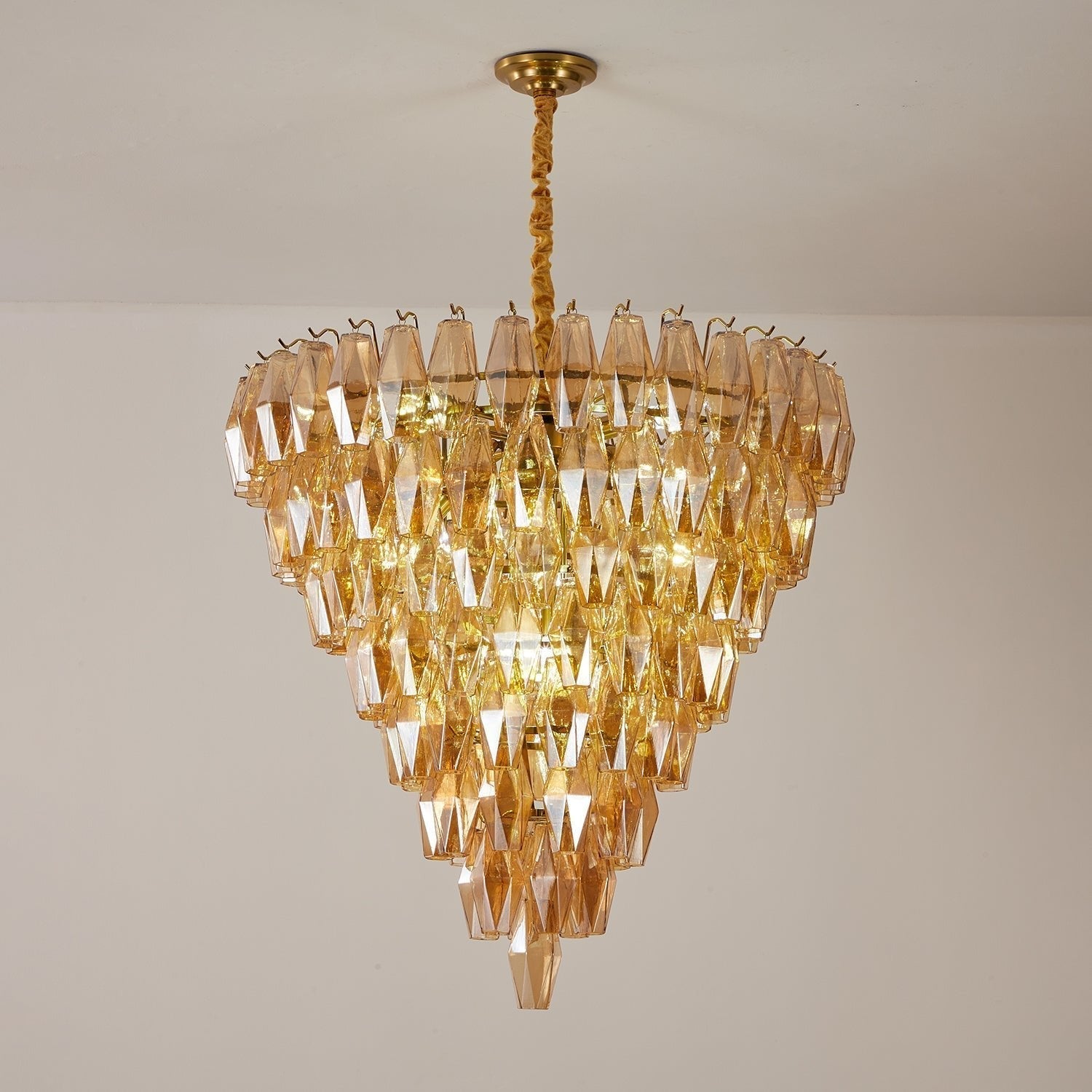 Aurora Chandelier Amber Empire Prism - Letslighting