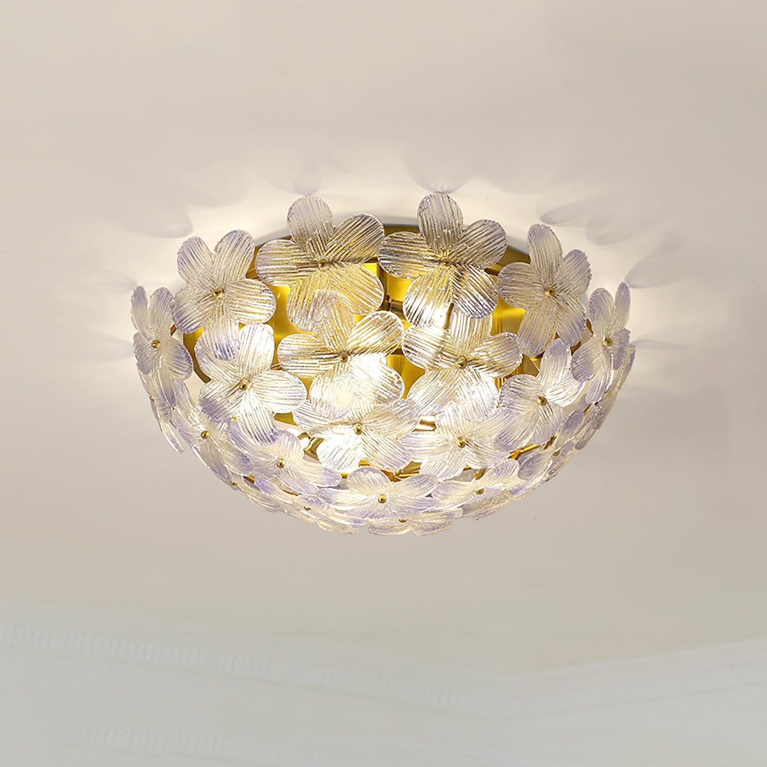 Anan Floral Ceiling Light Blush Glass - Letslighting