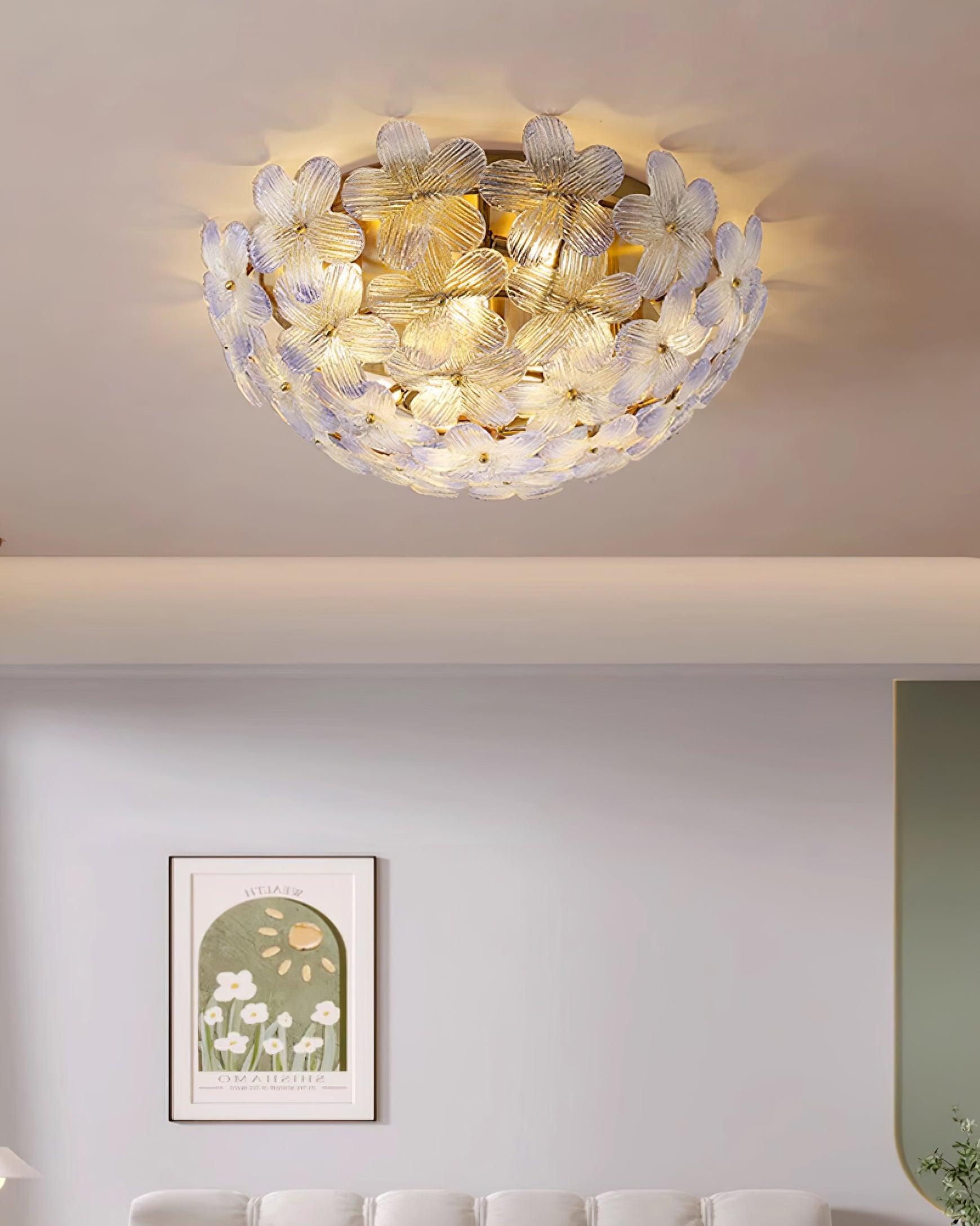 Anan Floral Ceiling Light Blush Glass - Letslighting