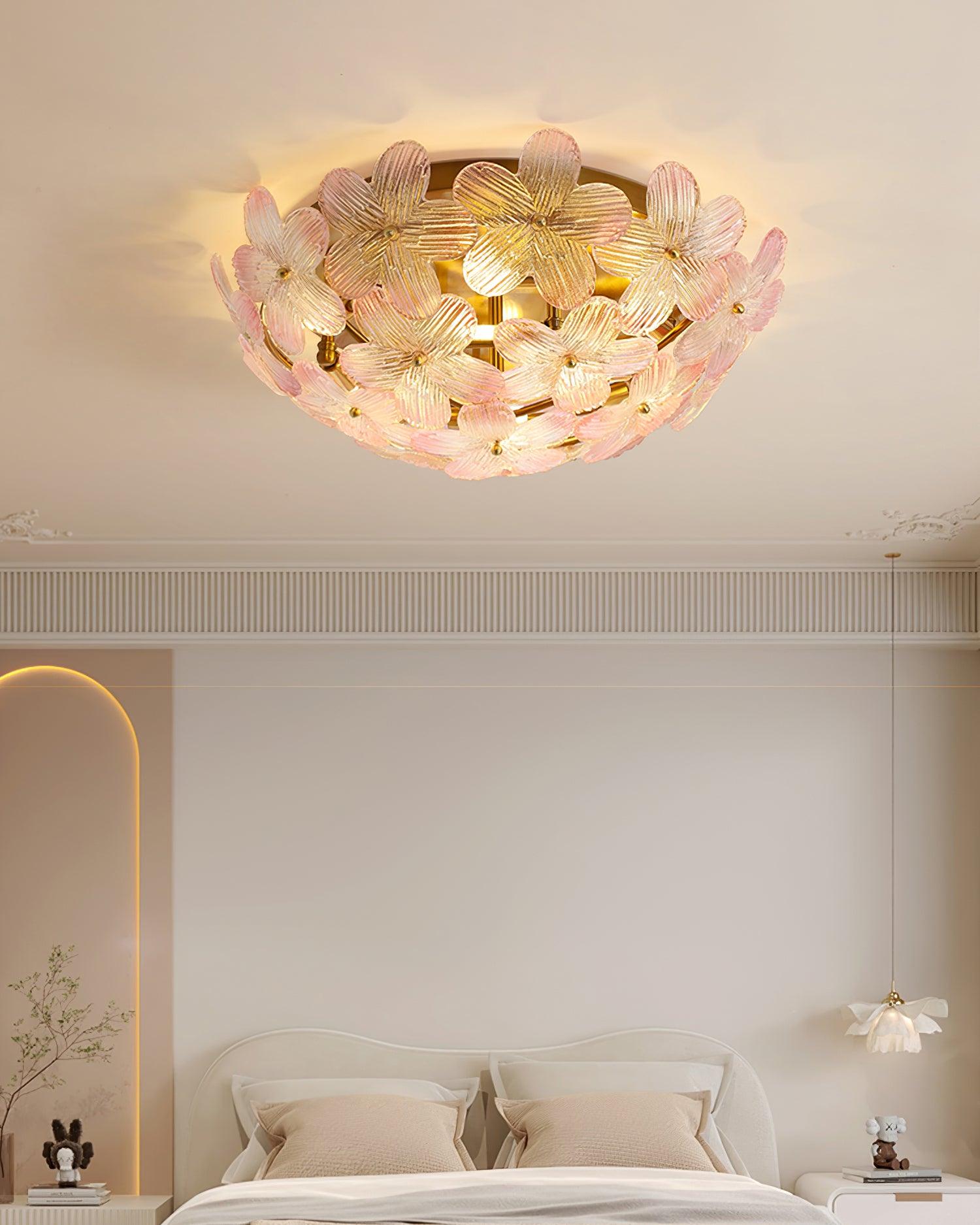 Anan Ceiling Lamp Glass Petal Wreath Romantic - Letslighting
