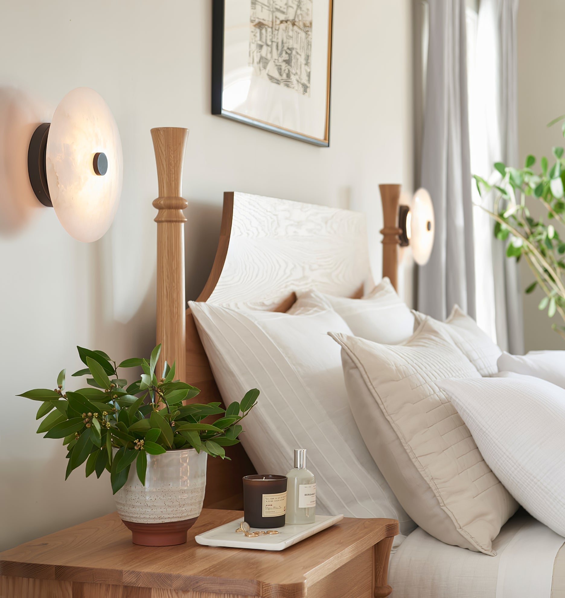 Clio Alabaster Flush Mount Ceiling Light - Letslighting