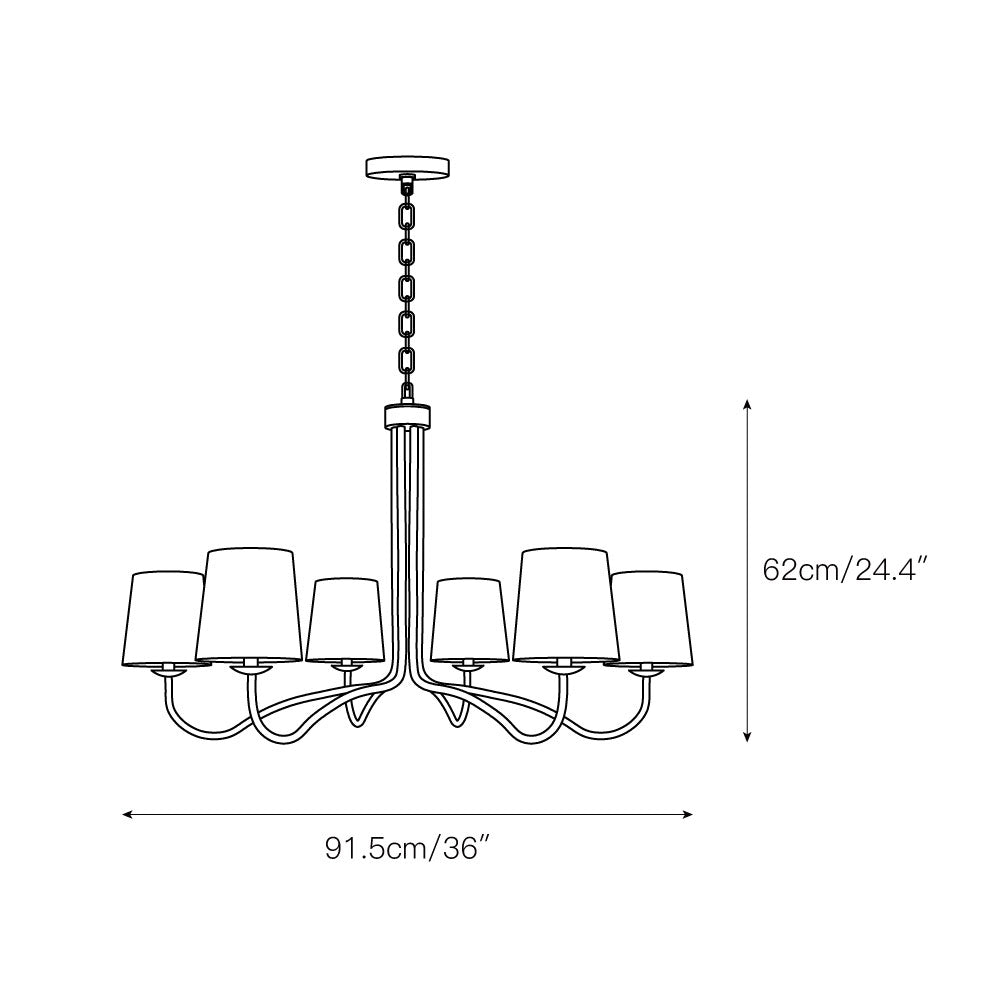 Kvennuvyn Modern Minimalist Metal Fabric Chandelier - Lamp Copper