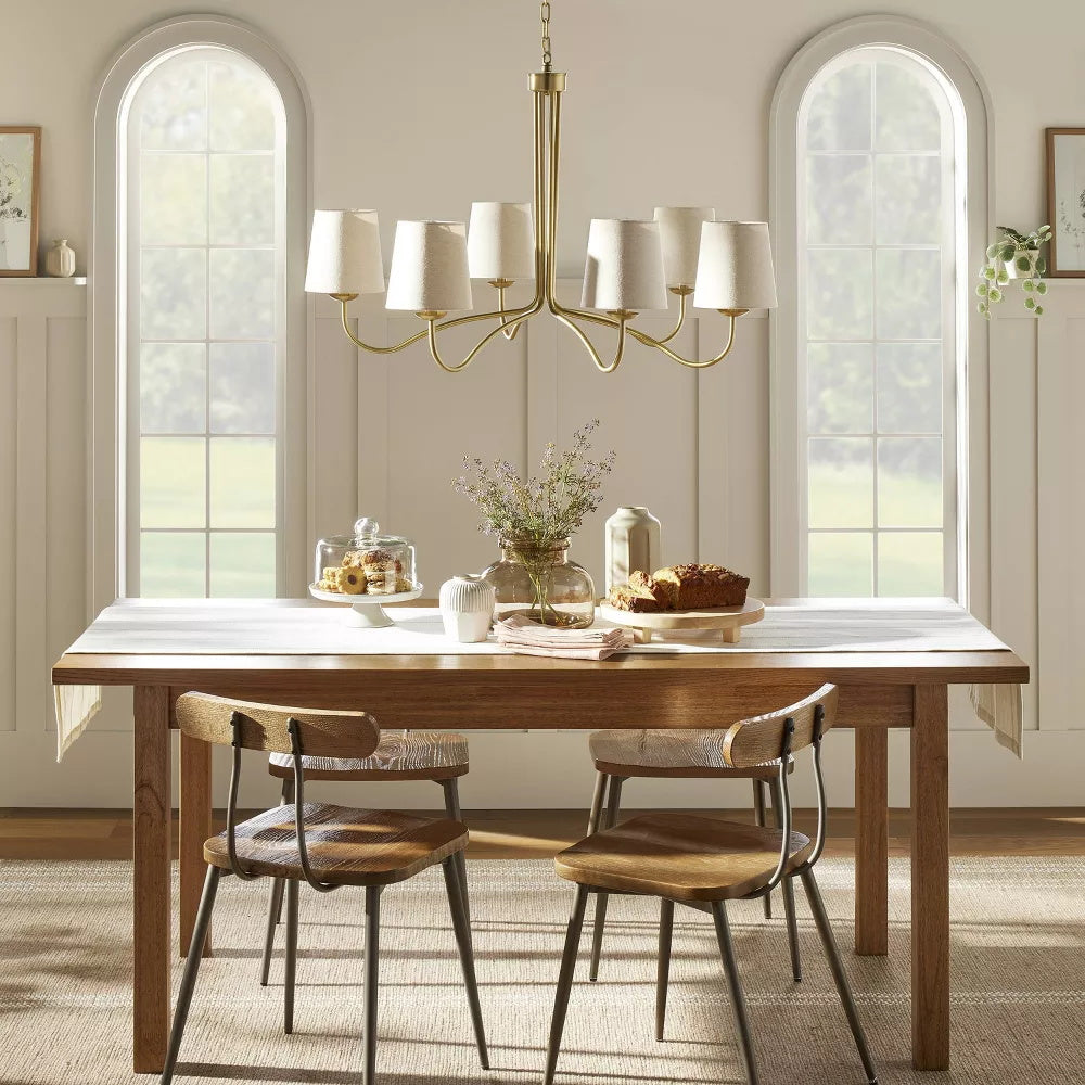 Kvennuvyn Modern Minimalist Metal Fabric Chandelier - Lamp Copper