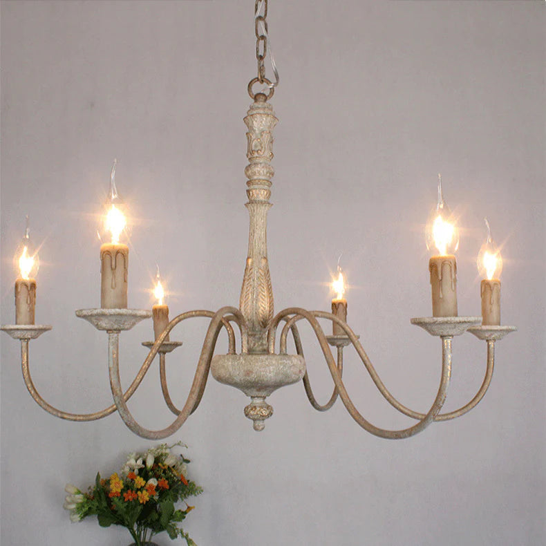 Silva Gorgeous White Metal Wood Pendant Light Dining Room Bedroom