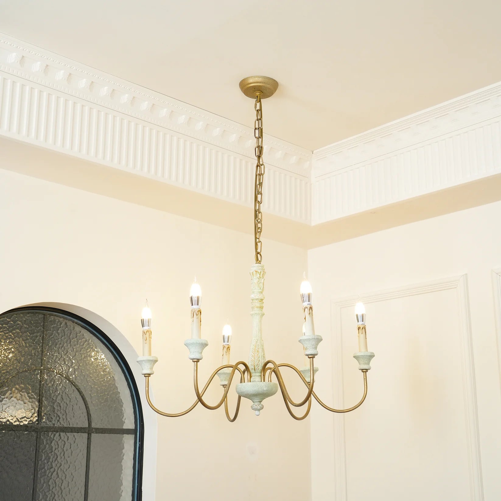 Silva Gorgeous White Metal Wood Pendant Light Dining Room Bedroom