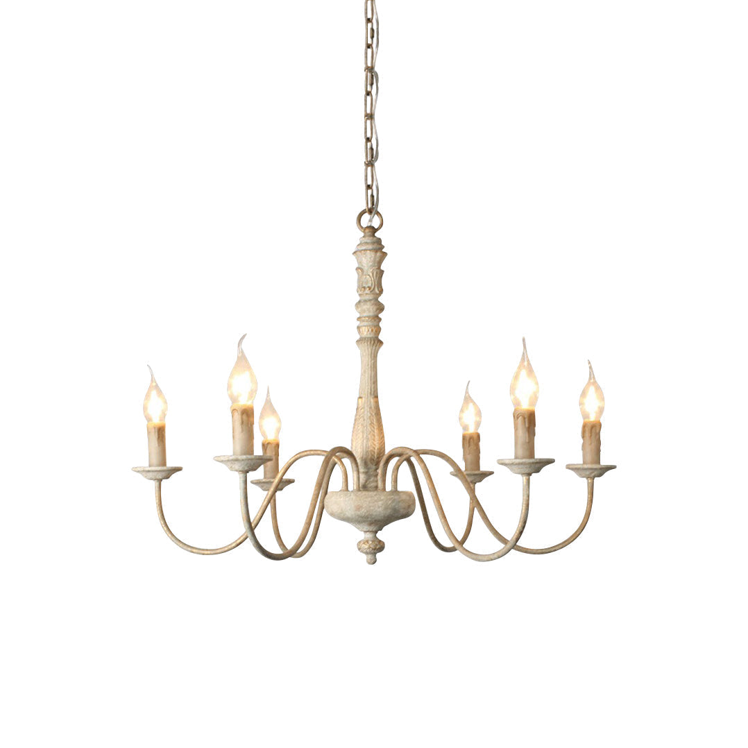 Ljomuvyi Traditional Farmhouse Metal Wood Chandelier - Lamp Copper