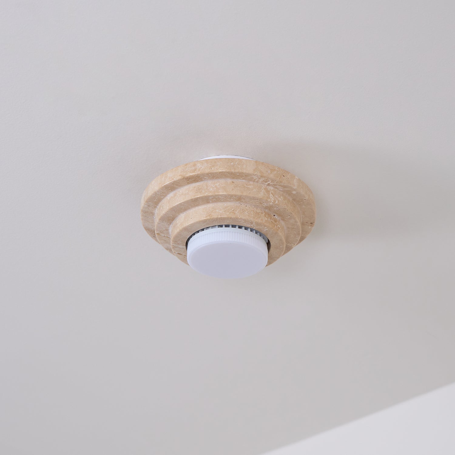 Zadoraris Tiered-Disc Travertine Ceiling Light - Letslighting