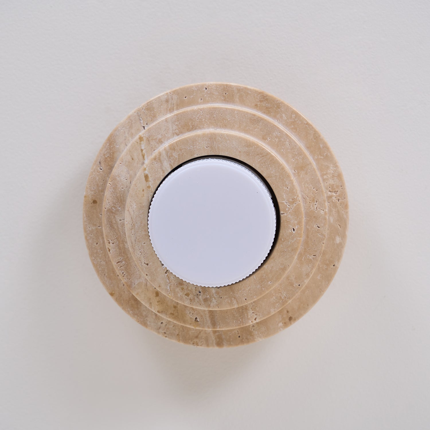 Zadoraris Tiered-Disc Travertine Ceiling Light - Letslighting