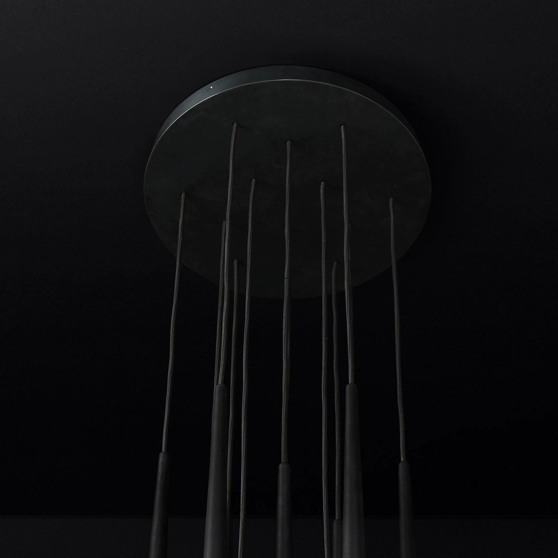 Chandelier Crystal Shade Brass Blackened Silver Luxe Minimalistic - Letslighting