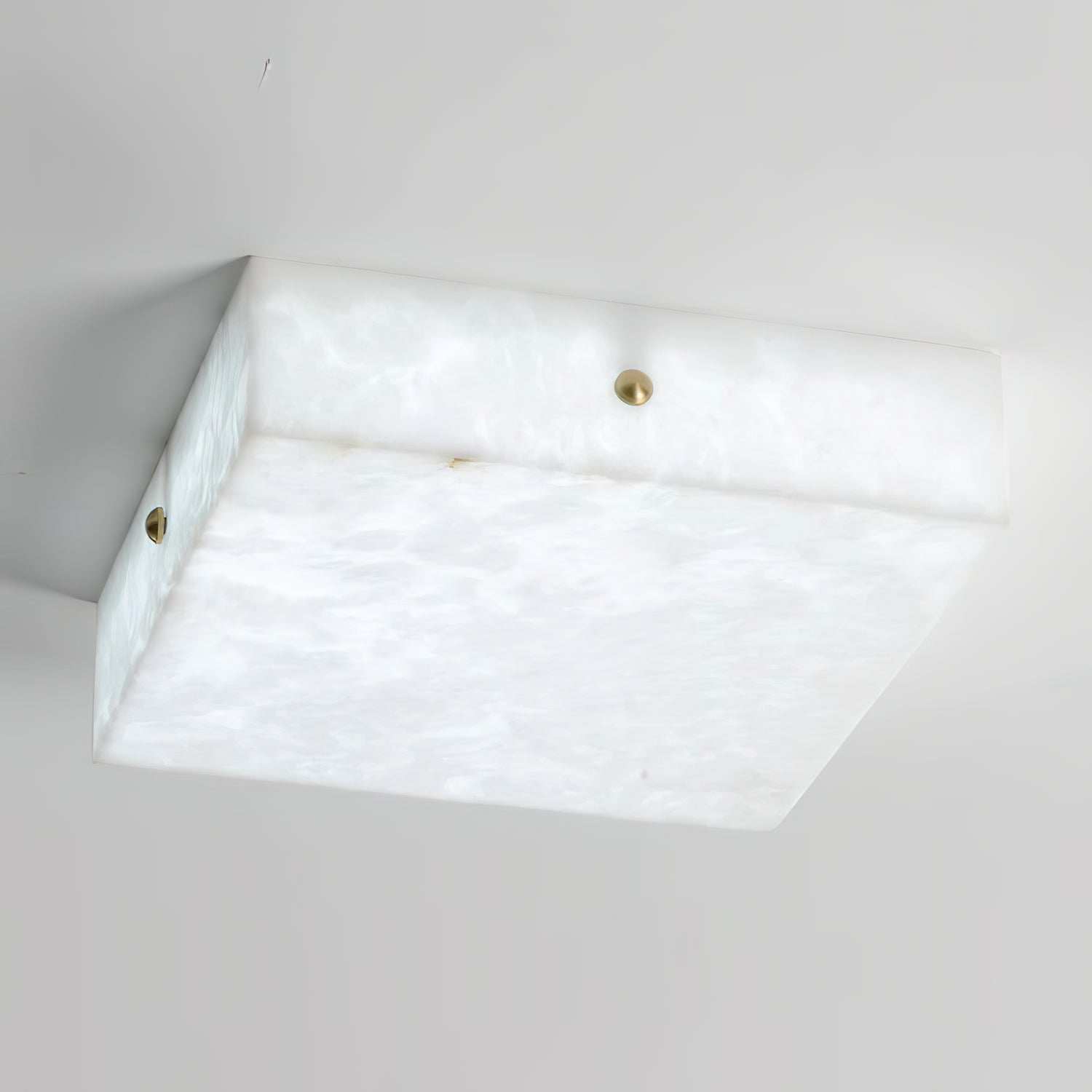 Rauduvys Modern Minimalist Alabaster Flushmount Ceiling Light - Lamp Copper