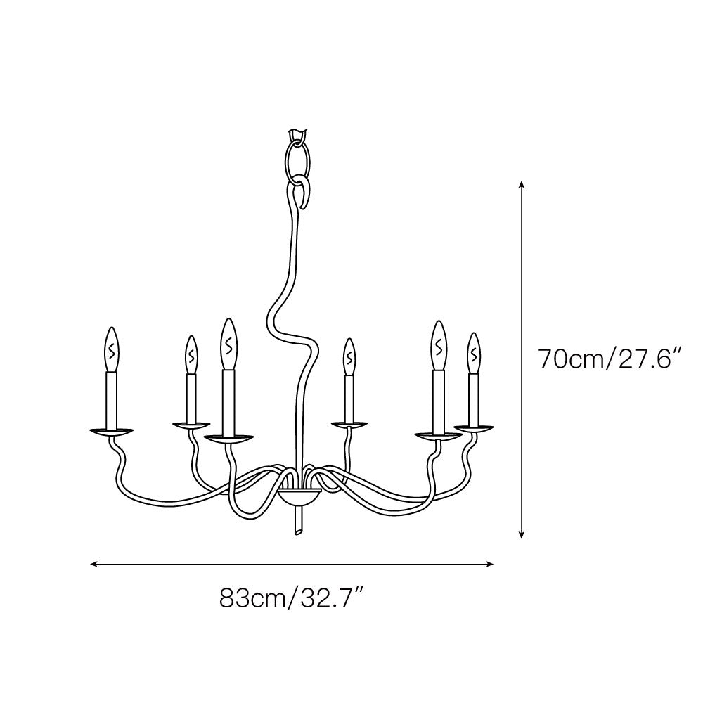 Rauduvyo Modern Minimalist Industrial Metal Chandelier - Lamp Copper