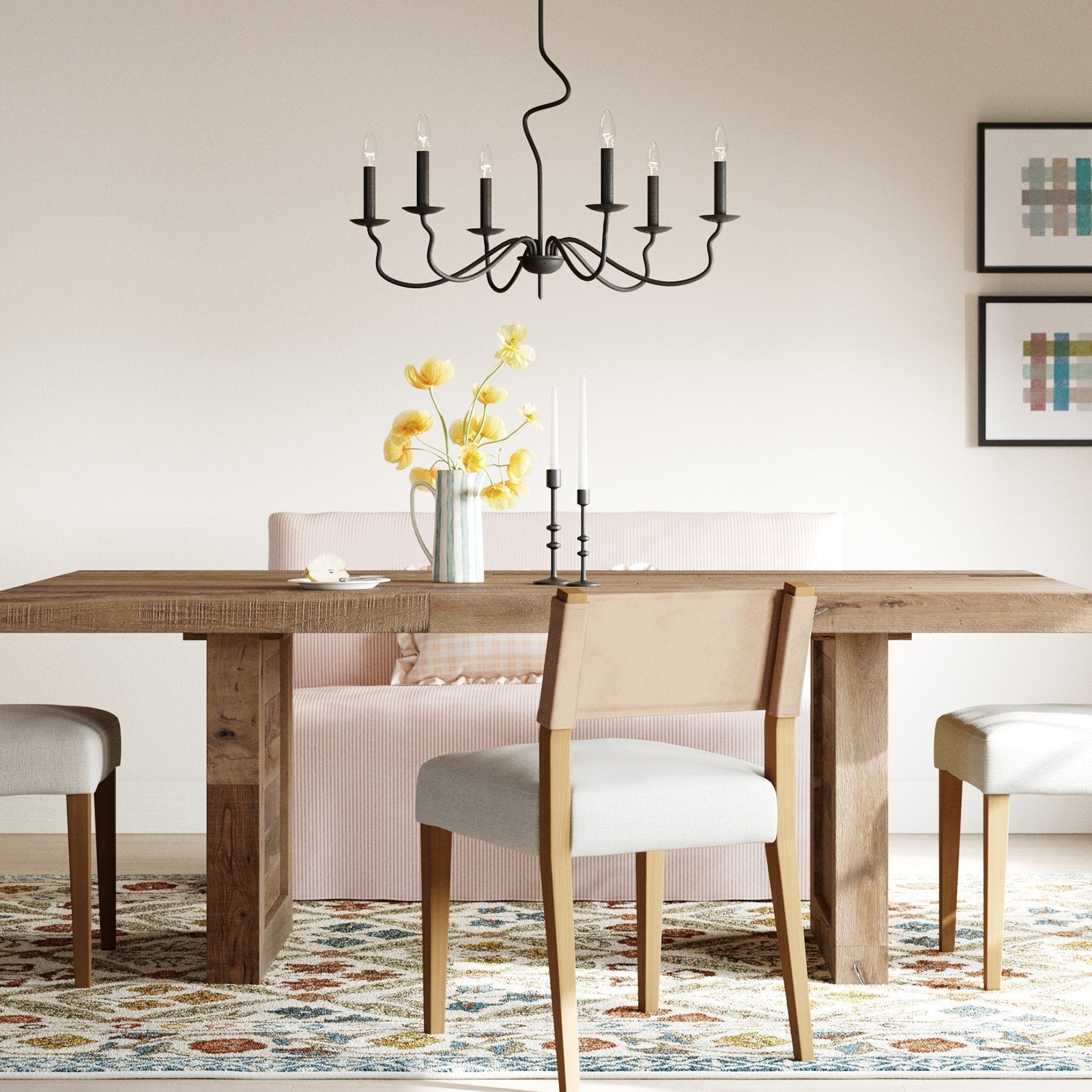 Rauduvyo Modern Minimalist Industrial Metal Chandelier - Lamp Copper