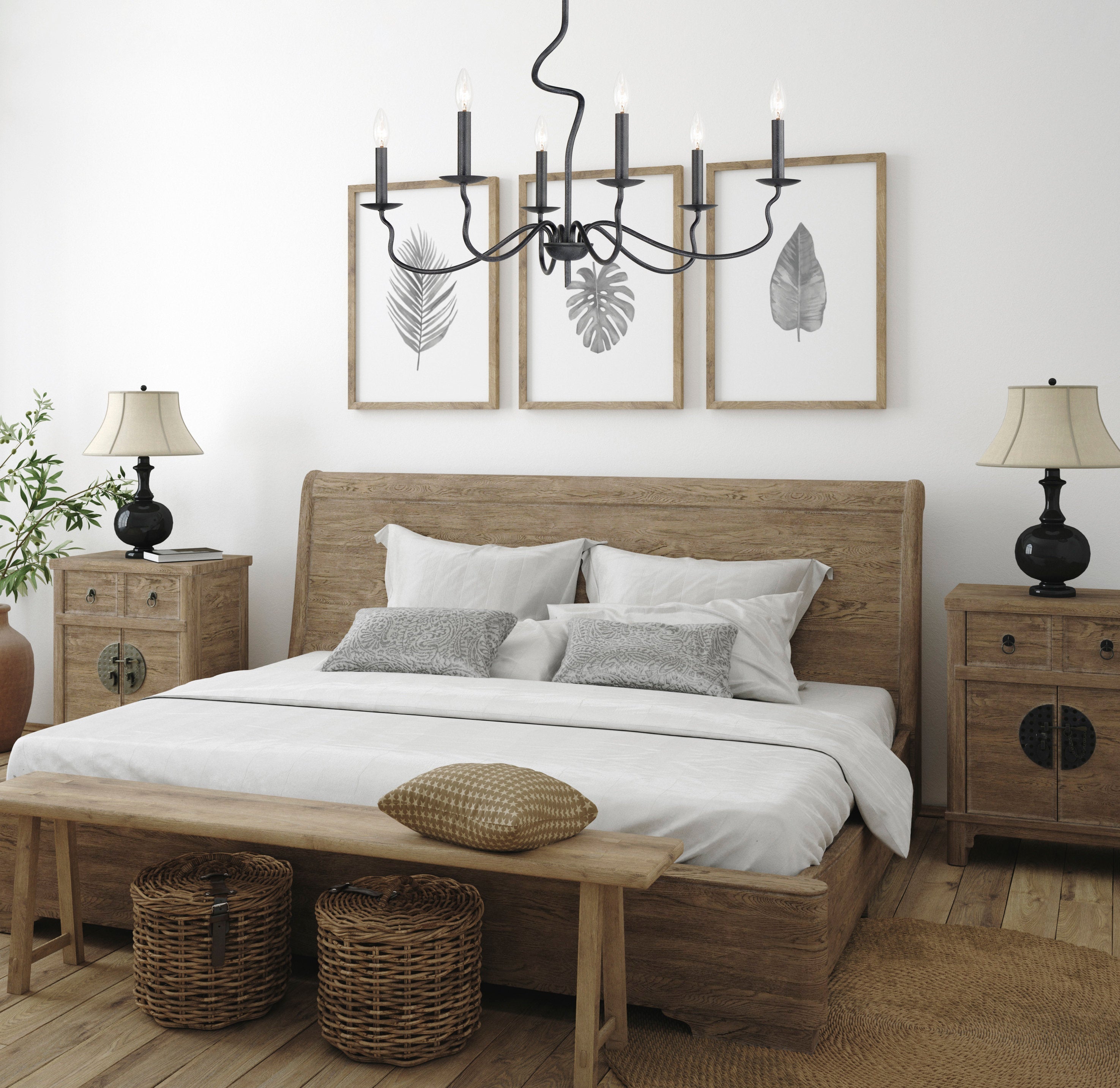 Rauduvyo Modern Minimalist Industrial Metal Chandelier - Lamp Copper