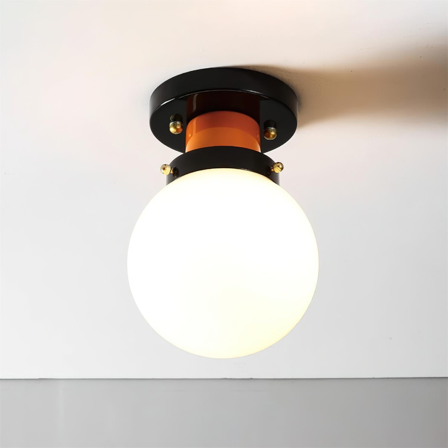 Aria Ceiling Lamp Globe Glass Orange - Letslighting