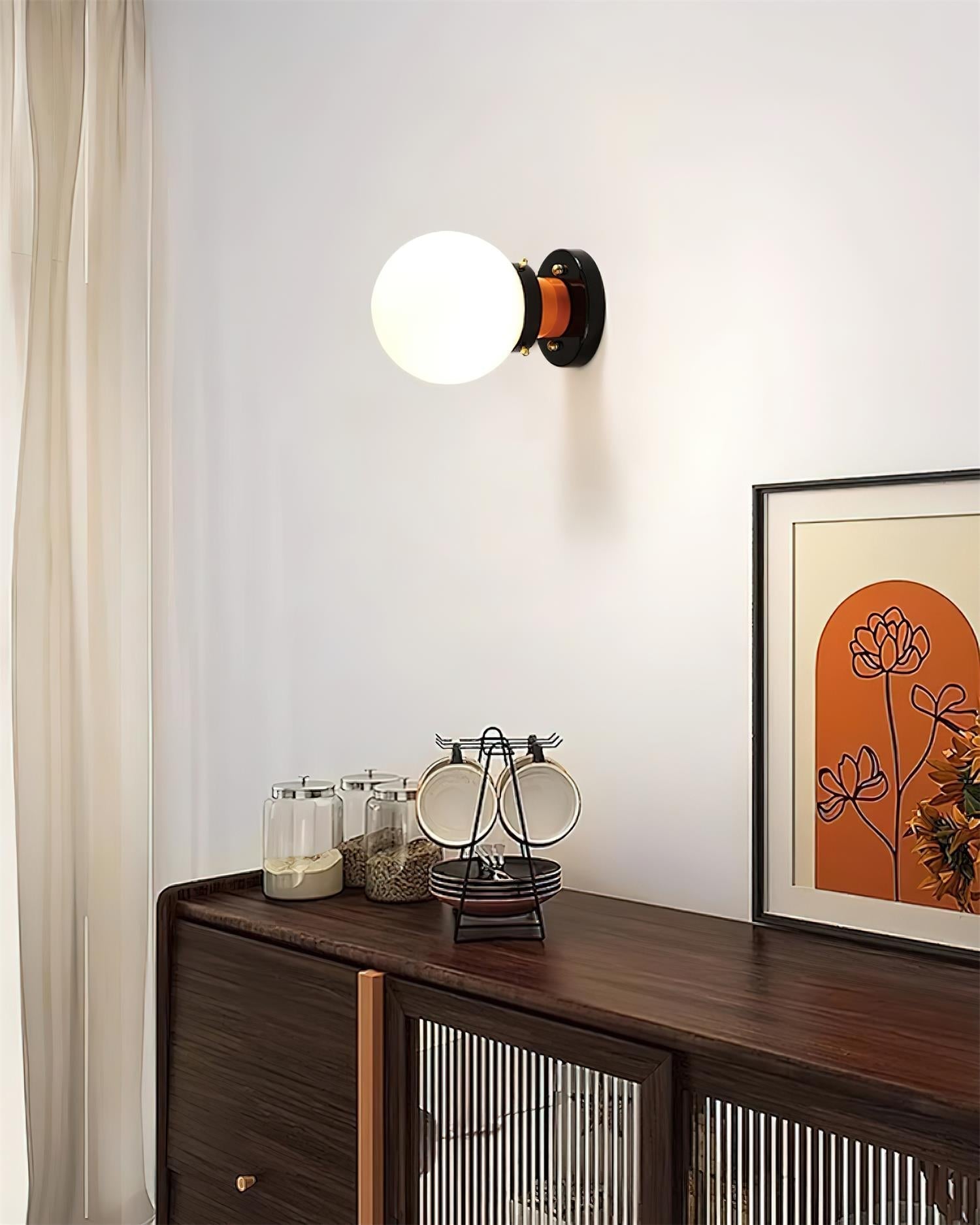 Aria Ceiling Lamp Globe Glass Orange - Letslighting