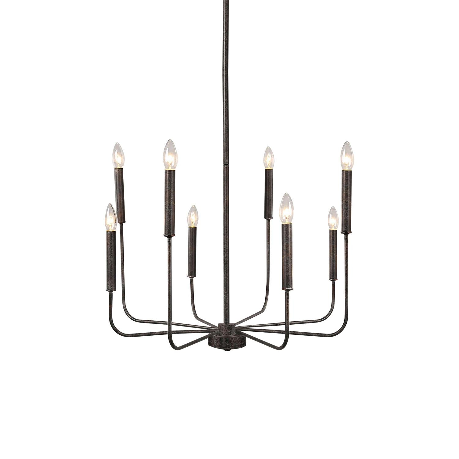 Ulfuvys Modern Candle Industrial Metal Chandelier - Lamp Copper