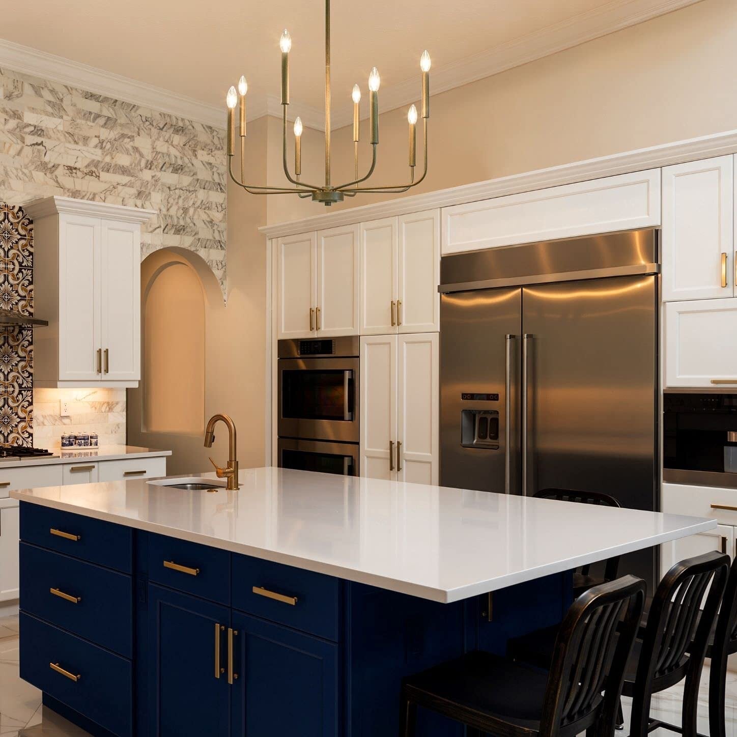 Ulfuvys Modern Candle Industrial Metal Chandelier - Lamp Copper