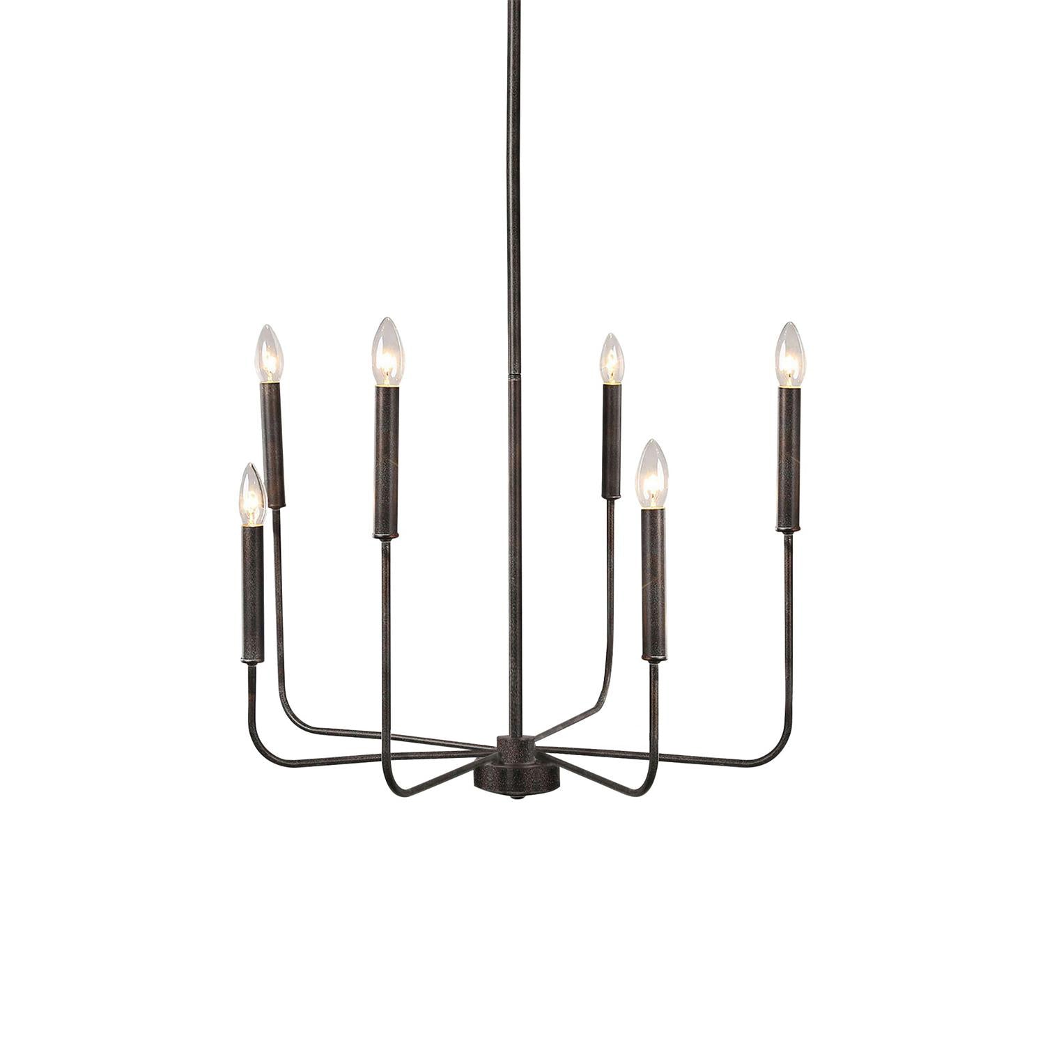 Ulfuvys Modern Candle Industrial Metal Chandelier - Lamp Copper