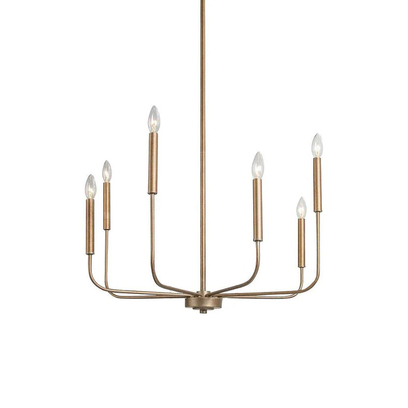 Ulfuvys Modern Candle Industrial Metal Chandelier - Lamp Copper