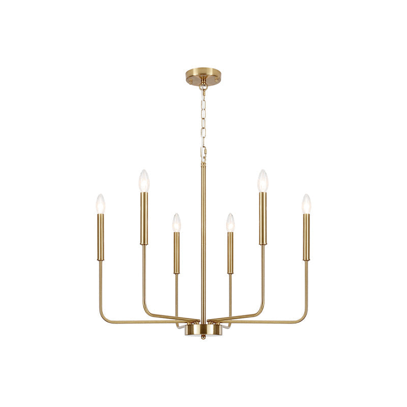 Ulfuvys Modern Candle Industrial Metal Chandelier - Lamp Copper