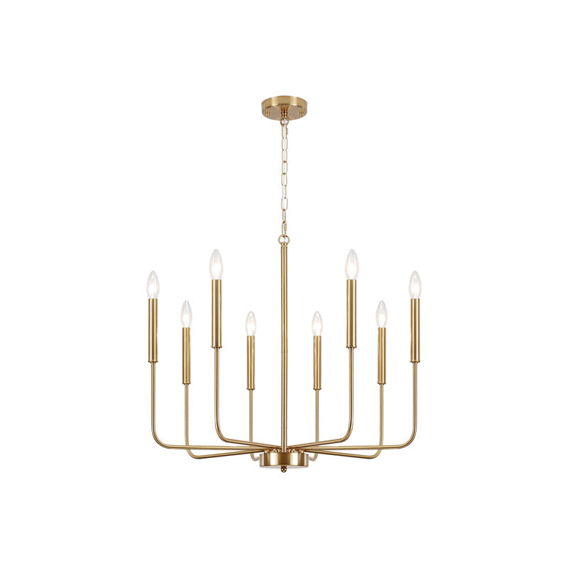 Ulfuvys Modern Candle Industrial Metal Chandelier - Lamp Copper