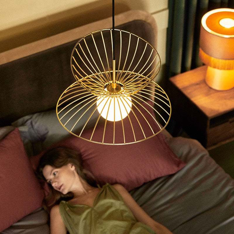 Ritta Luminaires Suspension Vertigo LED Métal Noir/Or Salle à manger