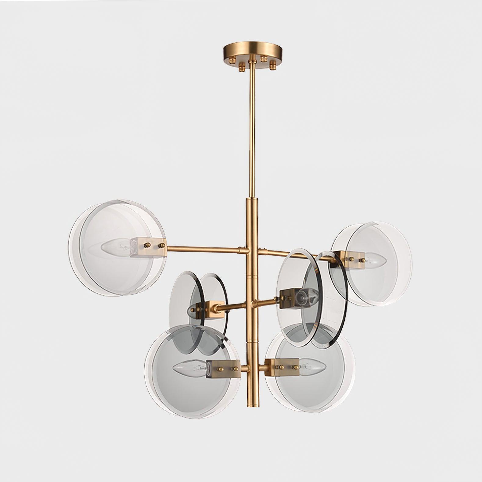 Aurora Chandelier Smoke Glass Round Layered - Blowlighting