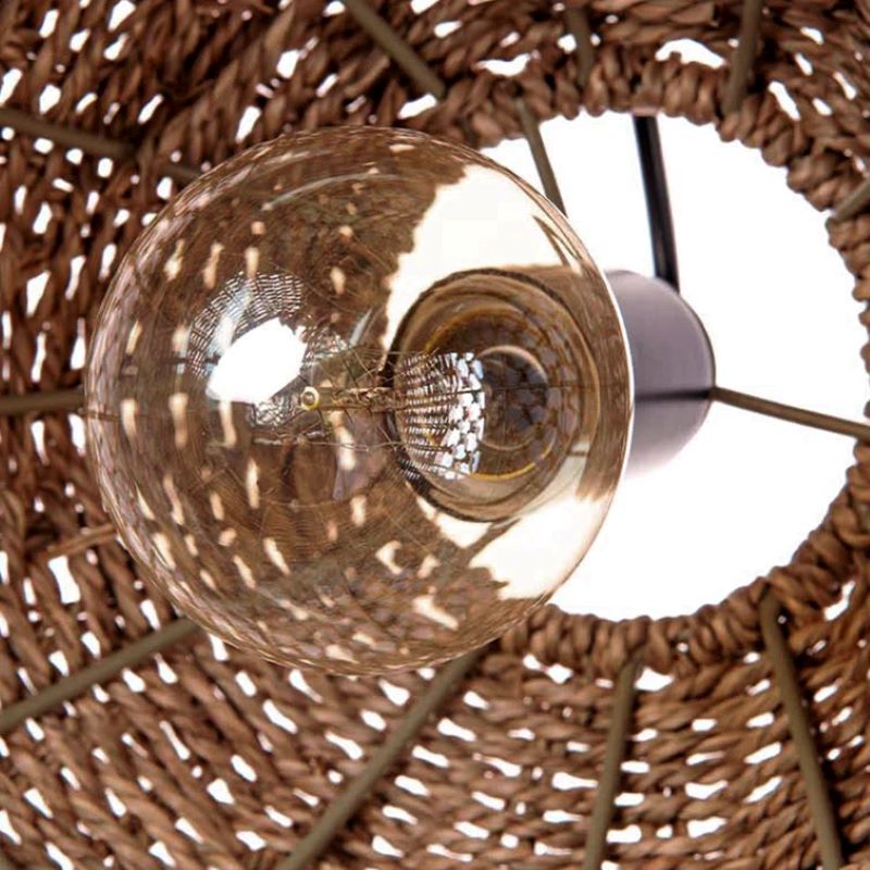Ritta Suspension LED Vintage Rotin Salon/Chambre à Coucher