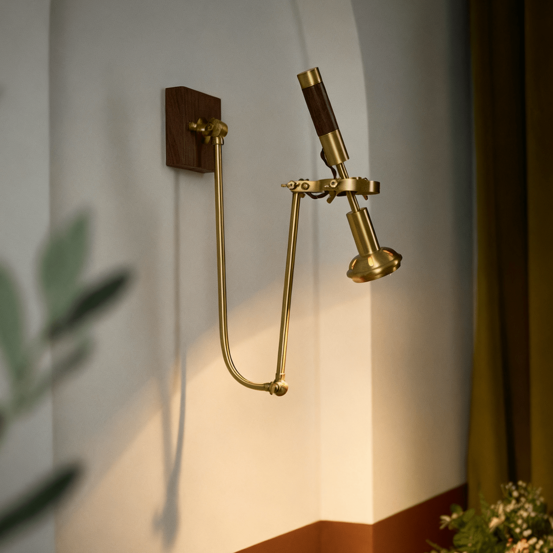 Articulated Moderne Minimaliste Bois Métal Applique Murale Lumière