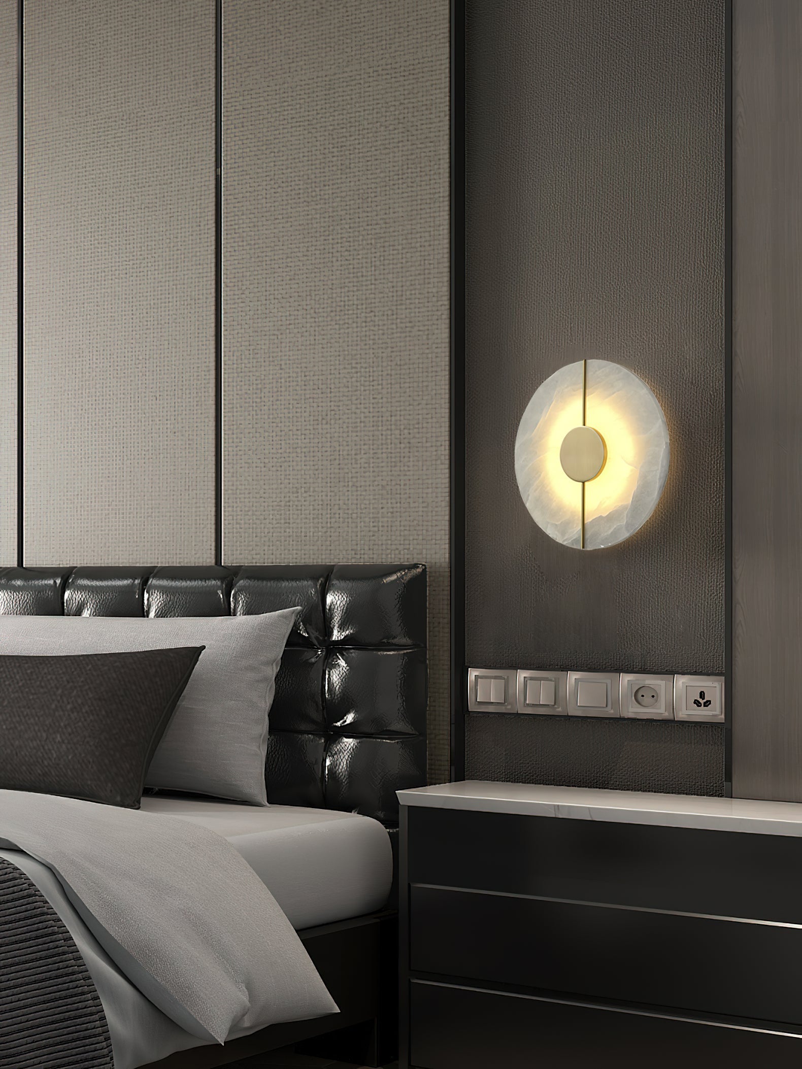 Waegnuvyo Modern Minimalist Alabaster Wall Lamp - Lamp Copper