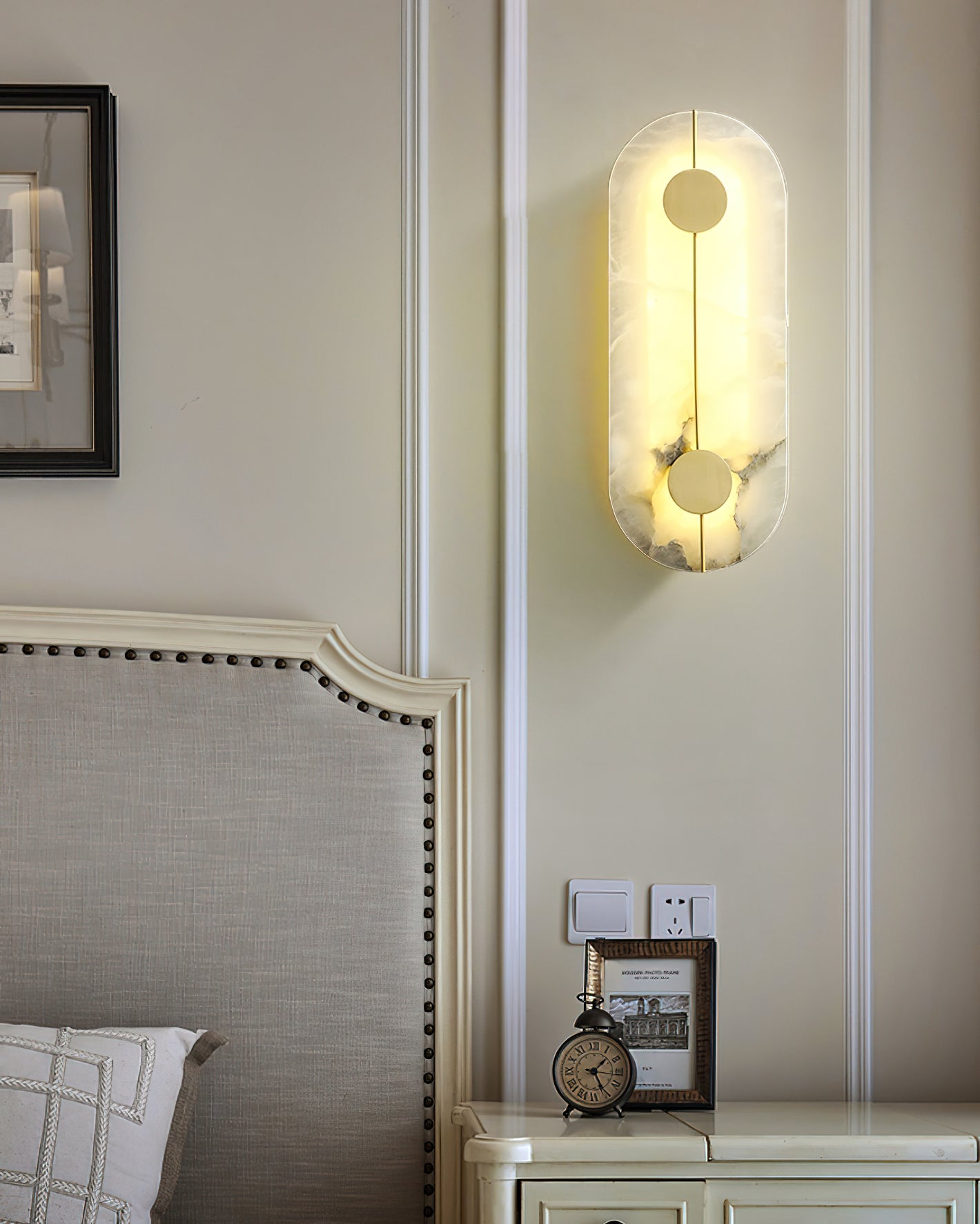 Waegnuvyo Modern Minimalist Alabaster Wall Lamp - Lamp Copper