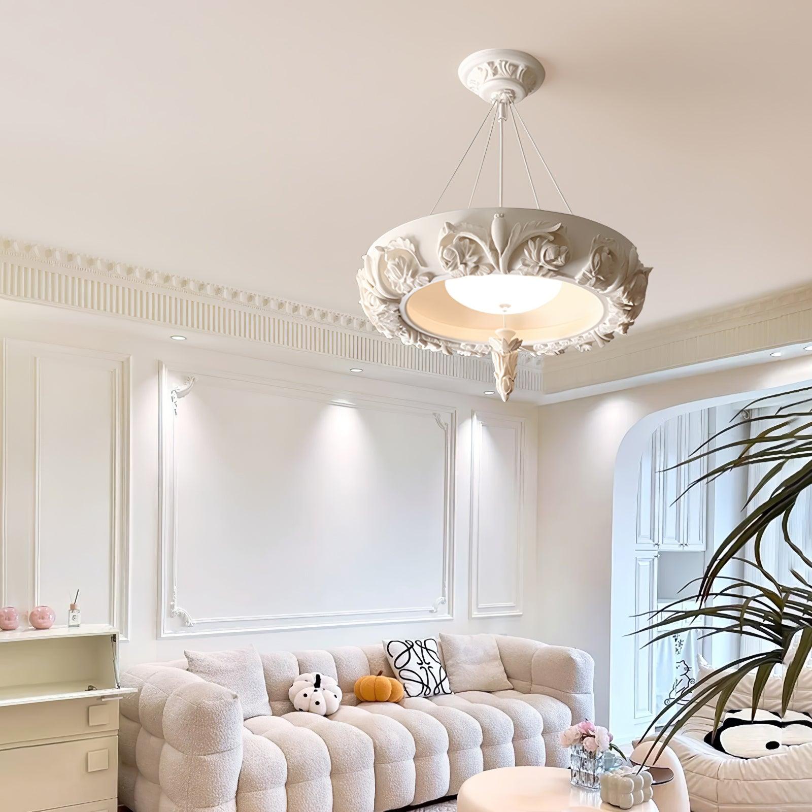 Rococo Plaster Pendant Chandelier - Blowlighting