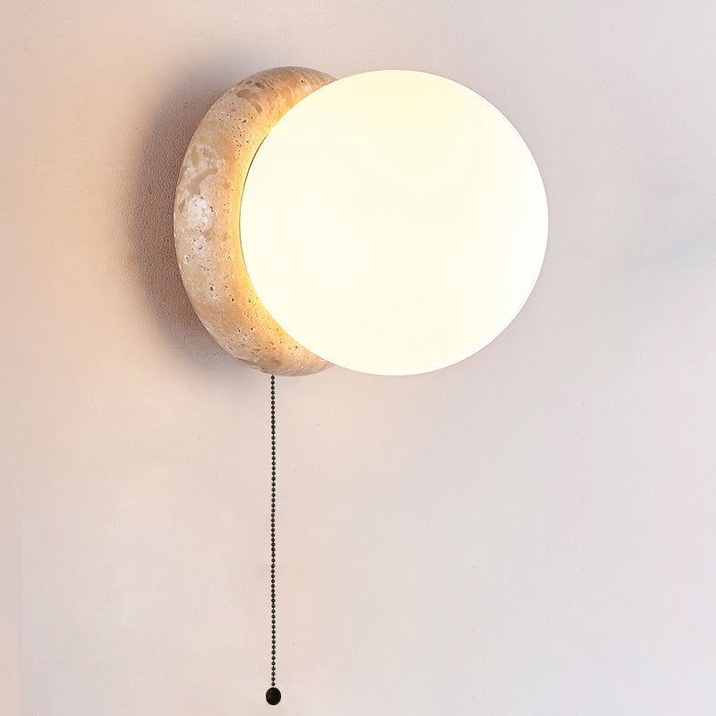 Blikuvys Modern Minimalist Travertine Glass Wall Lamp - Lamp Copper