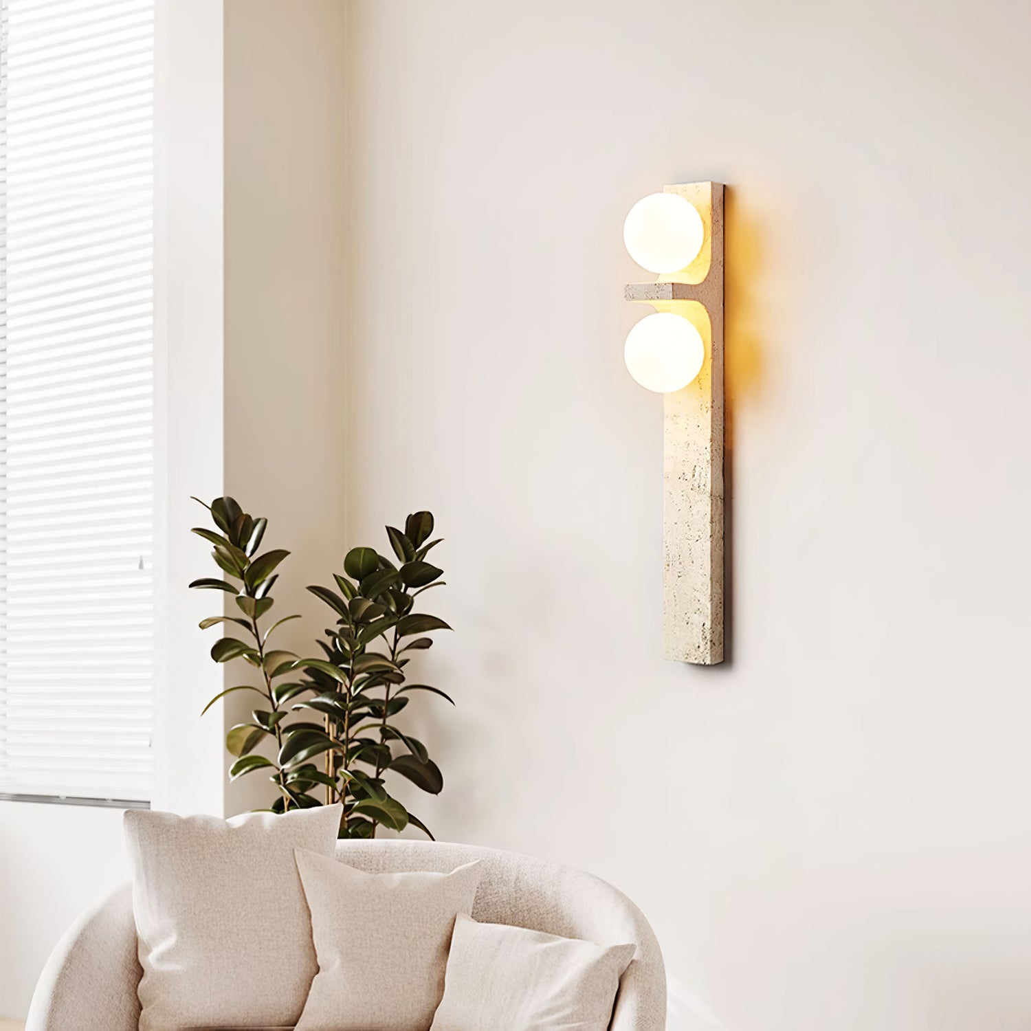 Cassiopeia Travertine Wall Light - Letslighting