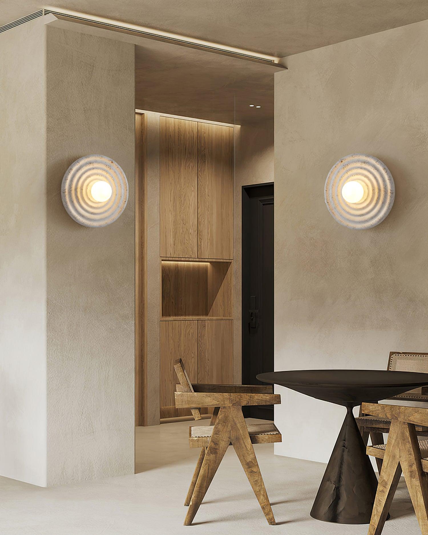 Wall Lamp Rippled Resin Round Shade Gentle Glow for Modern Spaces - Letslighting