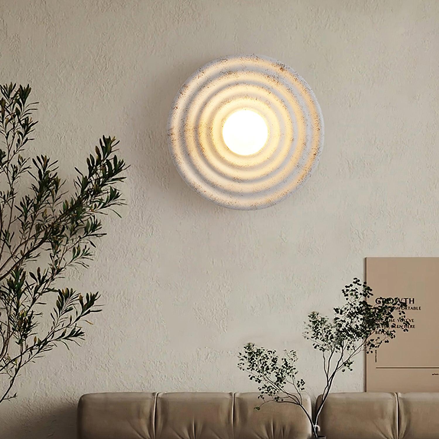 Wall Lamp Rippled Resin Round Shade Gentle Glow for Modern Spaces - Letslighting