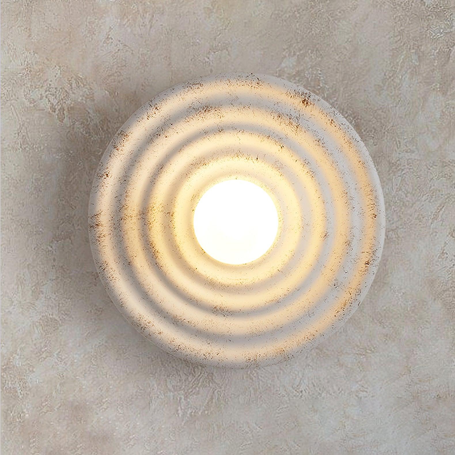 Wall Lamp Rippled Resin Round Shade Gentle Glow for Modern Spaces - Letslighting