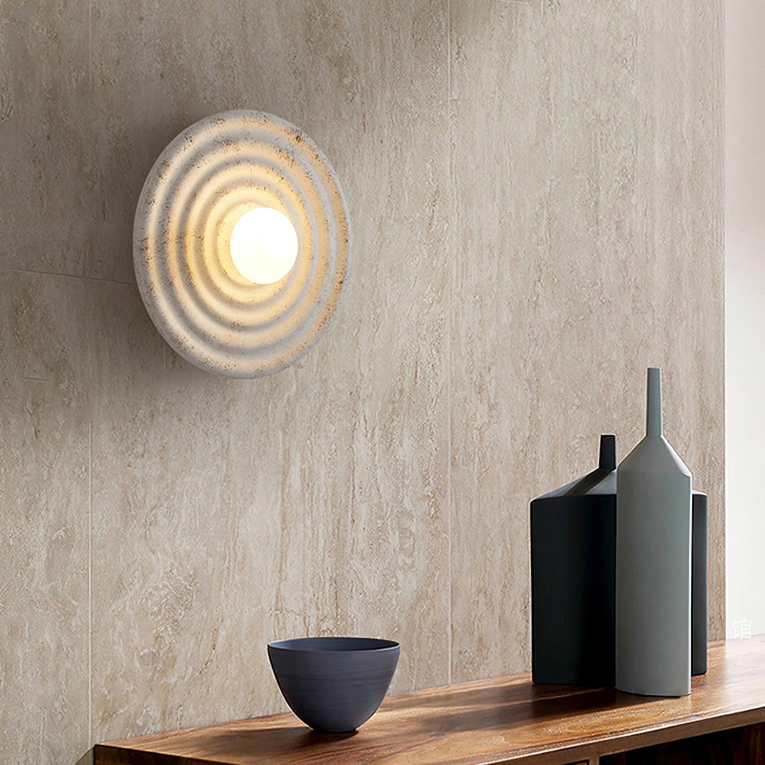 Wall Lamp Rippled Resin Round Shade Gentle Glow for Modern Spaces - Letslighting